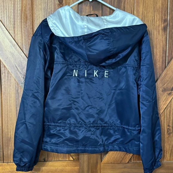 Nike Retro Y2K Vintage Bomber Hooded Jacket M (8-10) Navy - Picture 6 of 8
